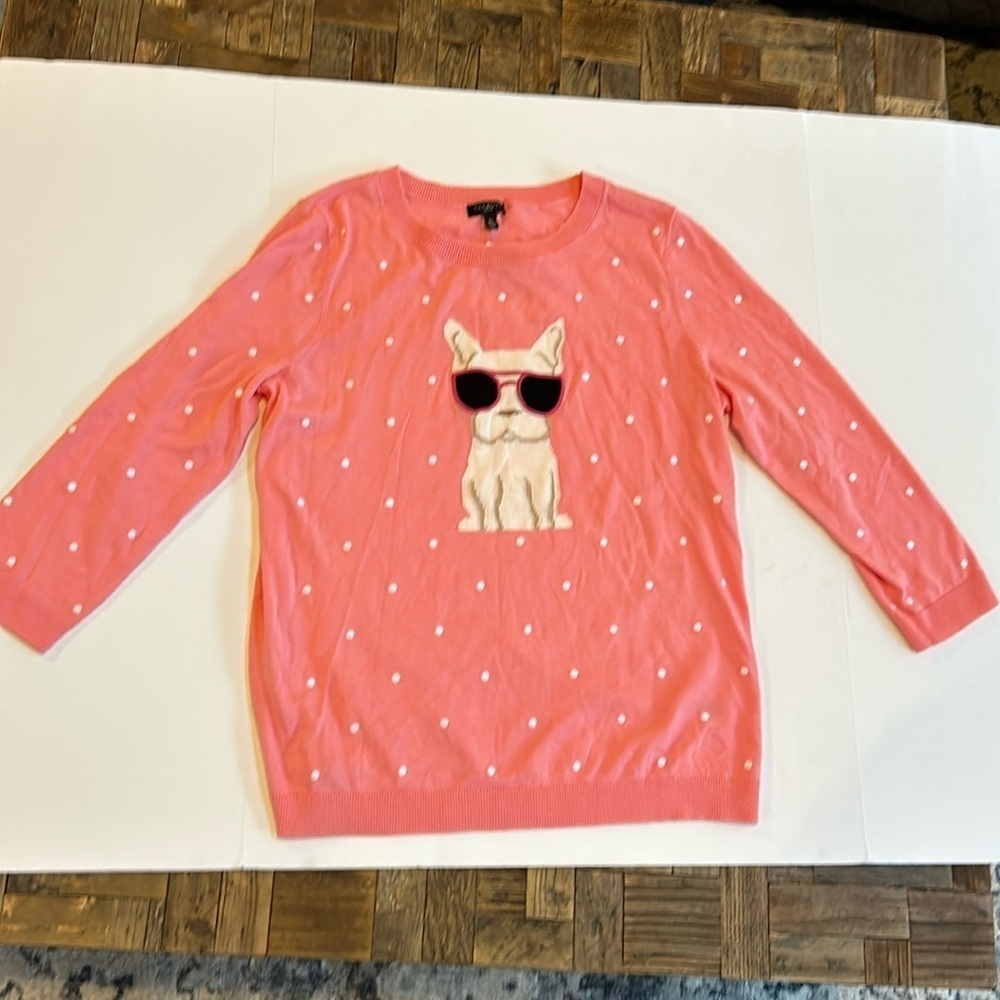 Talbots Puppy Dog Lightweight Pink Sweater NWT Size PM